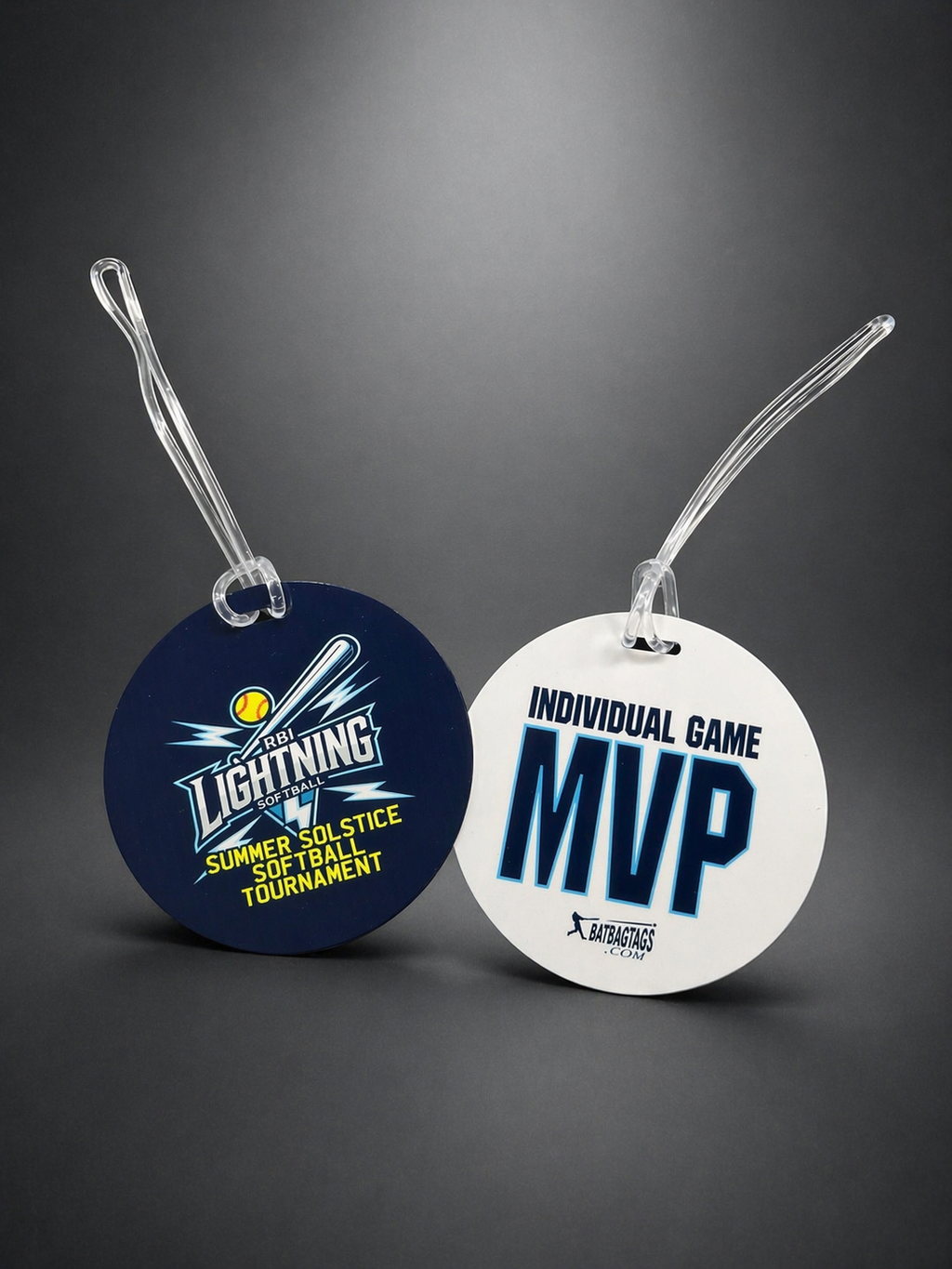 3.5" Round Metal Bag Tags